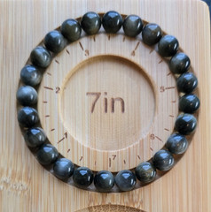 Handmade in USA Eagle Eye Bracelet 7″ 24 Genuine 8mm Round Stones – High Quality