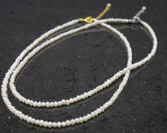 Dainty Freshwater Pearl Choker, White Pearls, Tiny Pearls, Genuine Pearls