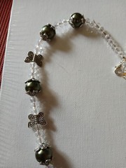 Beautiful Handmade 21″ Glass And Metal Beaded Necklace New