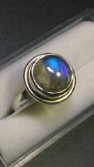 LOVELY UNTREATED NATURAL LABRADORITE IN STERLING SILVER RINGS SIZE 5.75-6.0