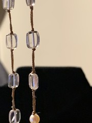 Silpada Silver Cultured Pearls & Clear Natural Stones Necklace