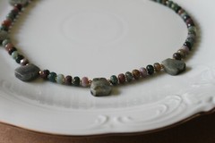 Labradorite and Indian Agate Necklace Unique Jewelry One of a Kind Gift or Treat