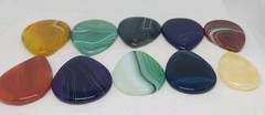 10 Gemstone Pendants Cabochon dyed drilled no bail jasper agate polished pendant