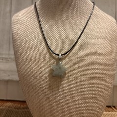 Labradorite Heart Necklace | Handmade Stone Pendant | Leather Cord | 18 Inch
