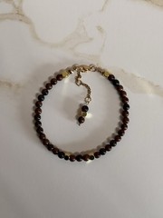 Mahogany Obsidian 4mm Natural Gemstone Beaded Bracelet Handcrafted Jewelry