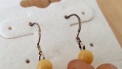 Genuine PEARL& STONE Earrings, 1.75″ long, 925 Sterling SILVER, Hand Made in USA