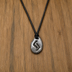 Jera Rune Pendant ᛃ [BOLD FINISH] ᛃ Pewter Talisman for Harvest & Patience