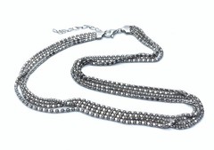 VINTAGE STUNNING STERLING SILVER 4 STRANDS NECKLACE ~ SIGNED 925 ITALY MILOR