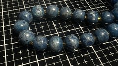 Blue Denim Lapis Lazuli Rondell Beaded Necklace 19″ 13mm Beads Gemstone