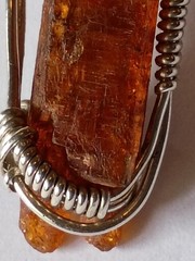 Orange Kyanite Sterling Silver Pendant Artisan Jewelry Gift