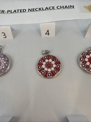 Murano Glass Millefiori Pendant Necklace Silver Gold Plated Italy MS04