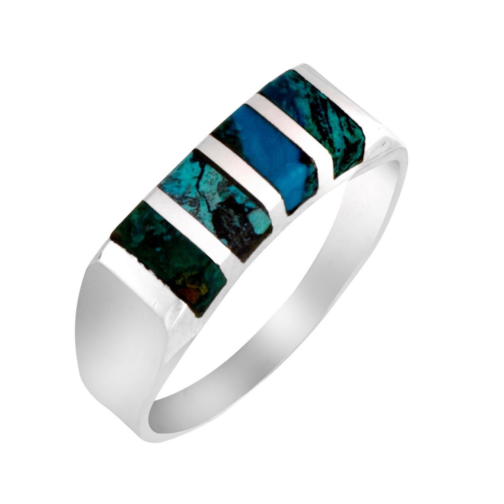King Solomon Ring Sterling Silver Blue Green Eilat Stone Israeli Jewelry