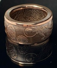Coin Ring – $10 Dollar United States Note Copper Ring – Good Luck Ring