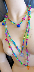 Handmade Fabric Necklace Fiber Art Beads Direct From Artist One Of A Kind