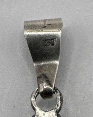 950 Sterling Silver Oxidized & Turquoise Cross Pendant (4.7g)