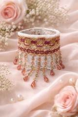 Beaded OOAK Handmade Embellished Cuff Bracelet – Bohemian Statement Handmade 7’
