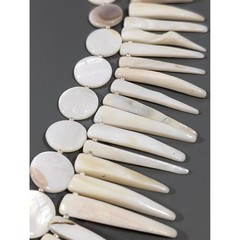 Artisan White Shell Fringe Necklace 24″ Boho Coastal Statement