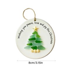 Acrylic Sea Glass Christmas Tree Ornament Shatterproof Holiday Decoration For