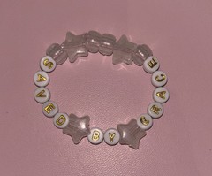 Handmade Glow In The Dark Plastic Bead Bracelet Saved By Grace