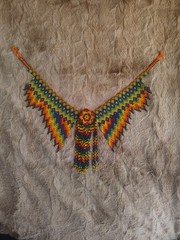 Handmade Huitchol Peyote Flower Collar Necklace