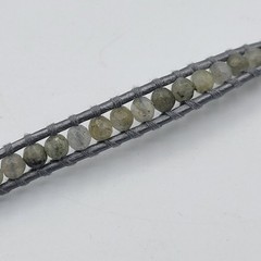 Chan Luu Labradorite Leather Wrap Bracelet Necklace 925 Sterling Silver Boho