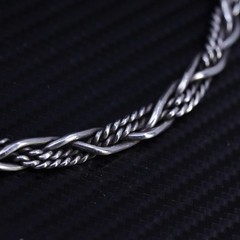 15”, Mexican sterling silver 925 woven braided cable choker collar necklace