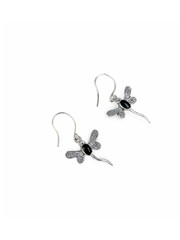 Dragonfly Silver Earrings, Boho Insect Earrings ,Artisan Style Earrings