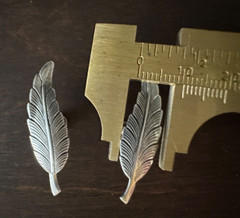 VTG Silver Earrings Feather Beau Sterling 925 Screw Back Clip-On SouthWestern