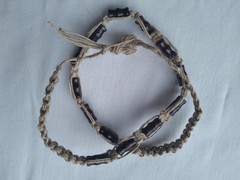 HEMP SURFER ETHNIC BOHO BEADED NECKLACE 24″ Unisex Macrame USA Seller New