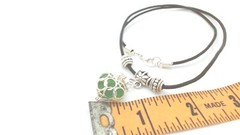 Genuine Beach Glass, Sea Glass Heart Cage Locket, Pendant Leather Necklace