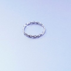 sz 7.75, southwestern Sterling 925 silver handmade ring, woven braided band