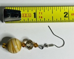 Vintage Hippie BOHO Earrings Drop Dangle Pierced Beaded Crystals and Gemstone(?)