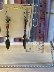 NOS Holly Yashi Niobium 12k Gold Filled Earrings Dangle Feather