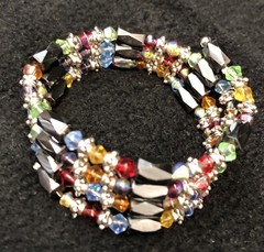Magnetic Hematite Colorful Beaded Multi Purpose Wrap Bracelet Or Necklace