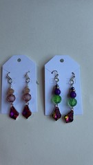 2 Pairs Handmade Earrings Fantasy Witchy Glass Acrylic Cosplay Multicolor Boho
