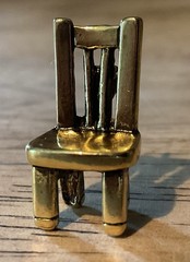 22 K Gold Dipped Pewter Chair Lapel Pin Charm Pendant Jim Clift Made In USA