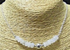 Sterling Silver Natural RAINBOW MOONSTONE Gemstone Necklace #2651…Handmade USA