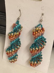 Sterling Silver Spiral Seed Bead Earrings Shepherd Hook 925 Handmade