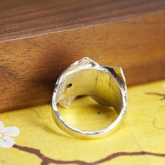 size 5.5, vintage Sterling silver handmade ring, 925 textured band
