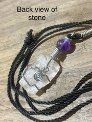 Pink Kunzite Crystal With Amethyst Bead Necklace, Kunzite Jewelry