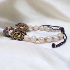 Artisan Handmade Beautiful Ethnic Bracelet With Rope Cotton Wire Adjustable Size