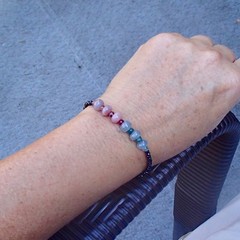 Handmade Natural Black Spinel , Emerald Sapphire Bracelet 14K Gold Filled 7.15″