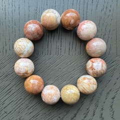 Coral jade bracelet 19mm SIZE 7’