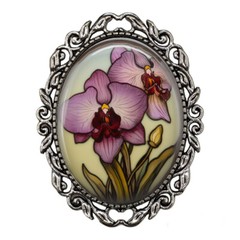Orchids Flowers Blooms Garden Glass Top Scart Sweater Ladies Brooch Pin