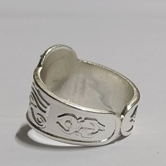 A silver-plated ring Egyptian pharaonic unique handmade piece of jewelry.
