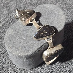 925 Sterling Silver Turritella Agate Fossil Bracelet Artisan Cabochon Jewelry