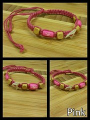 Real Shark Tooth Bracelet Anklet Adjustable Macrame Pink Red Yellow Unisex Beach