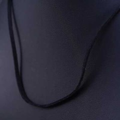16+2”, vintage Italian sterling silver 925 black leather chain necklace