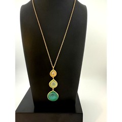 Michael Vincent Michaud 18K Gold Plated Shell Pendant Necklace