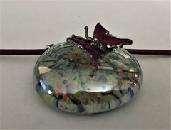 Handmade Butterfly Kisses Glass Cabochon and Leather Cord Necklace
